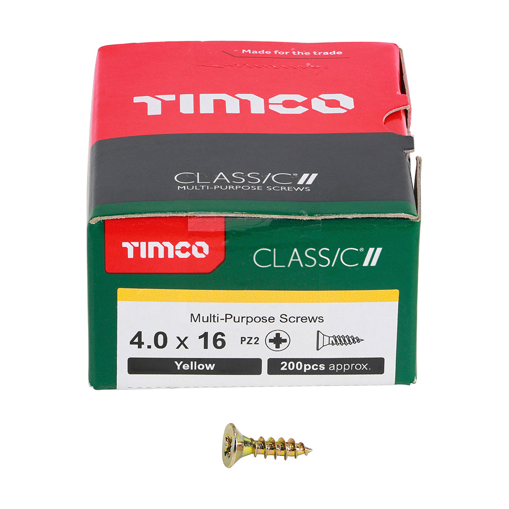 Classic Screw PZ2 CSK ZYP - 4.0 x 16 | Box of 200