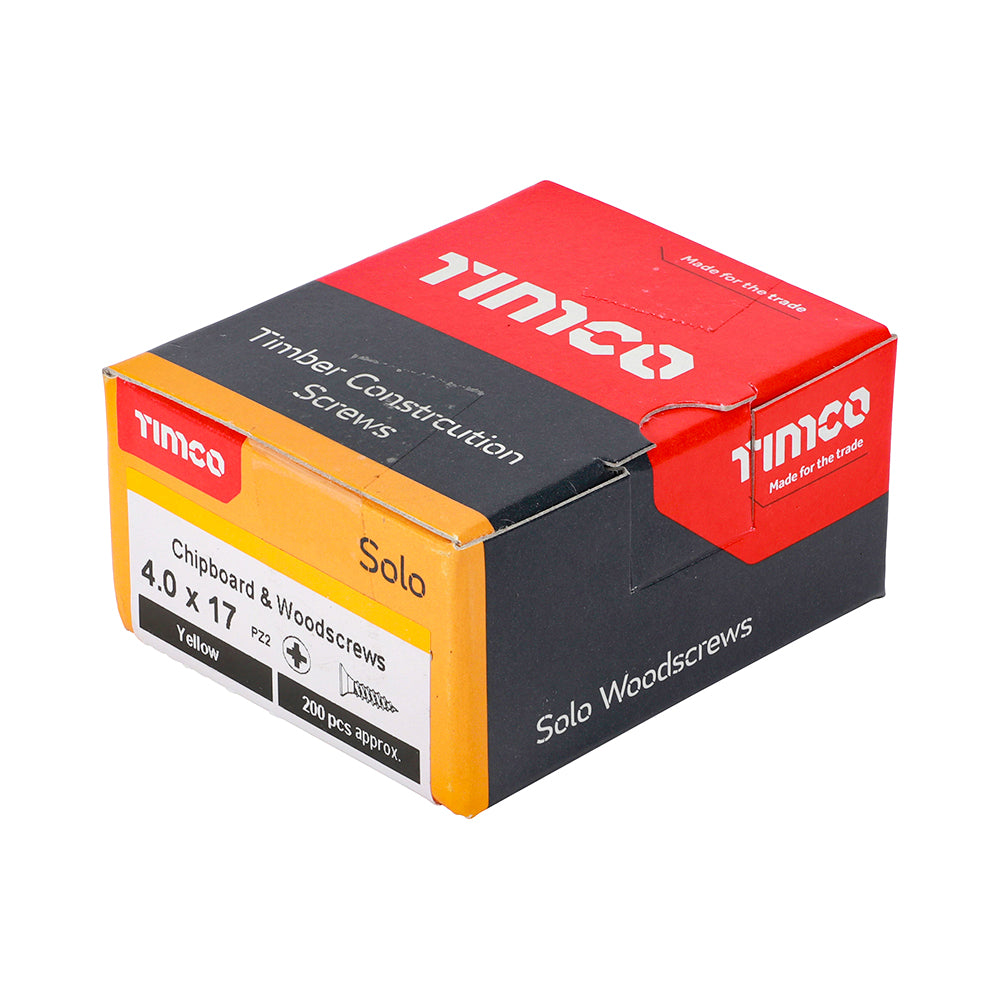 Solo Woodscrew PZ2 CSK ZYP - 4.0 x 17 | Box of 200
