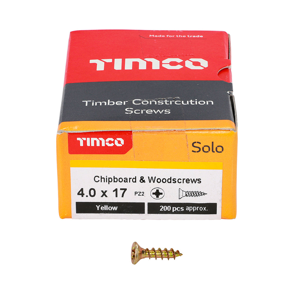 Solo Woodscrew PZ2 CSK ZYP - 4.0 x 17 | Box of 200