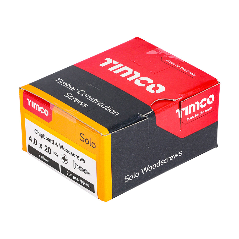 Solo Woodscrew PZ2 CSK ZYP - 4.0 x 20 | Box of 200