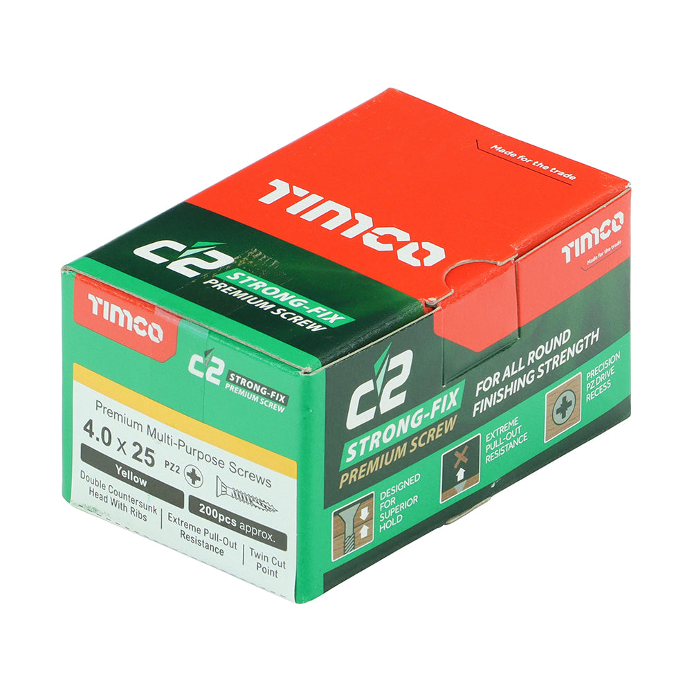 C2 Strong-Fix PZ2 CSK ZYP - 4.0 x 25 | Box of 200