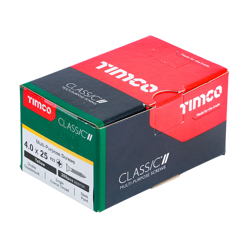Classic Screw PZ2 CSK ZYP - 4.0 x 25 | Box of 200