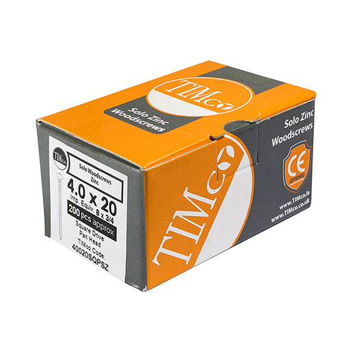 Solo Woodscrew SQ2 PAN Zinc - 4.0 x 25 | Box of 200