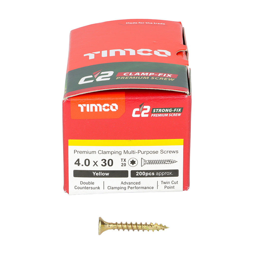 C2 Clamp-Fix TX20 CSK ZYP - 4.0 x 30 | Box of 200