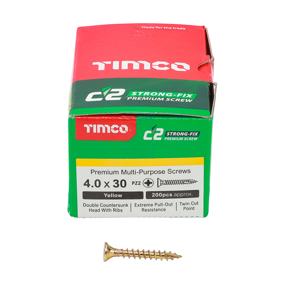 C2 Strong-Fix PZ2 CSK ZYP - 4.0 x 30 | Box of 200