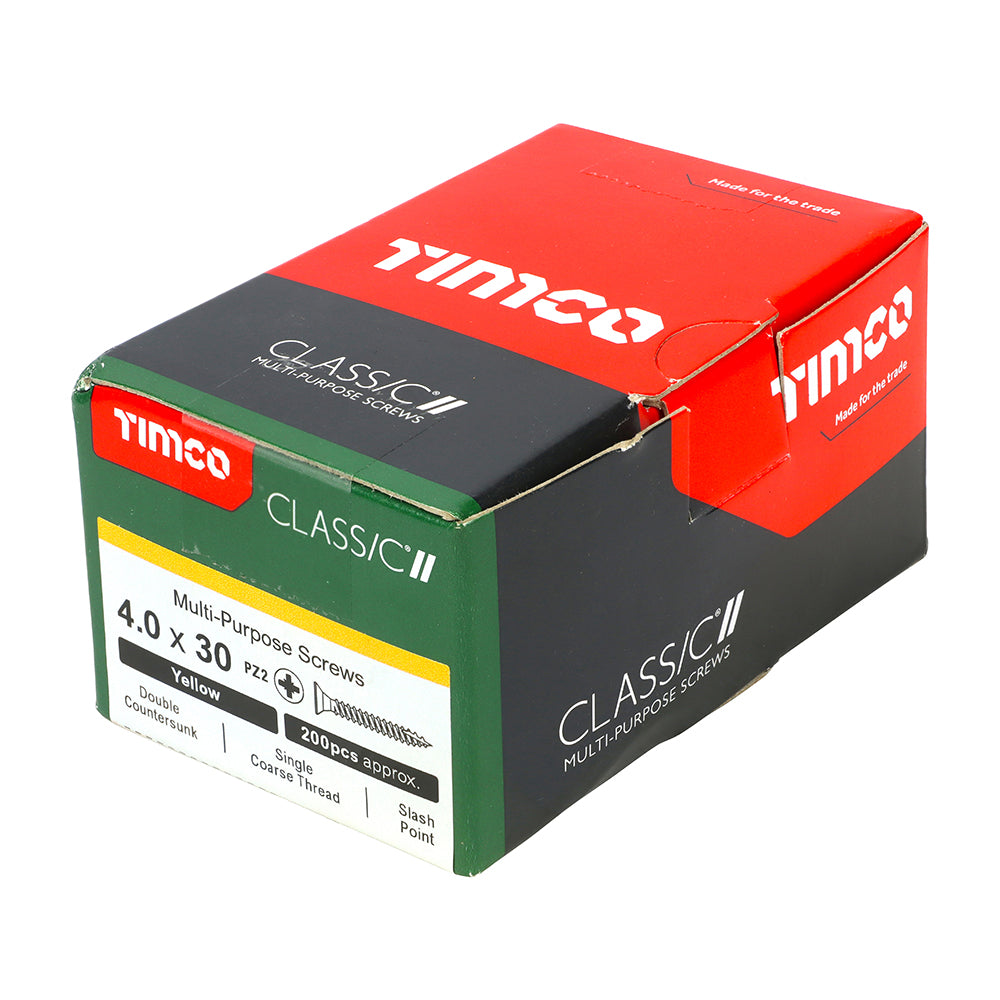 Classic Screw PZ2 CSK ZYP - 4.0 x 30 | Box of 200