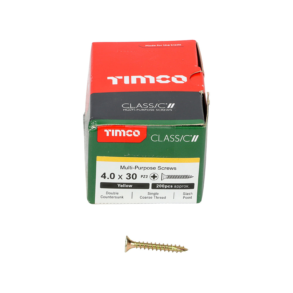 Classic Screw PZ2 CSK ZYP - 4.0 x 30 | Box of 200