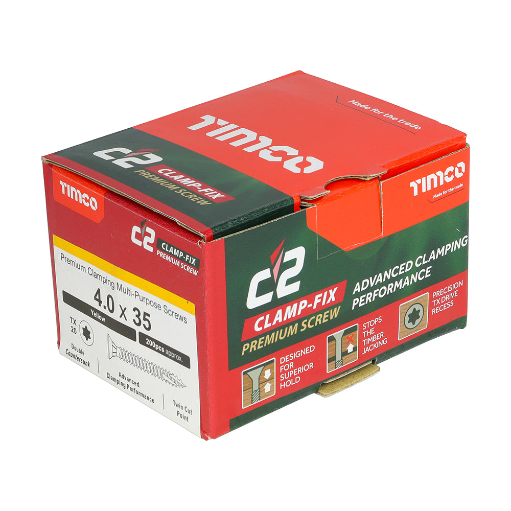 C2 Clamp-Fix TX20 CSK ZYP - 4.0 x 35 | Box of 200