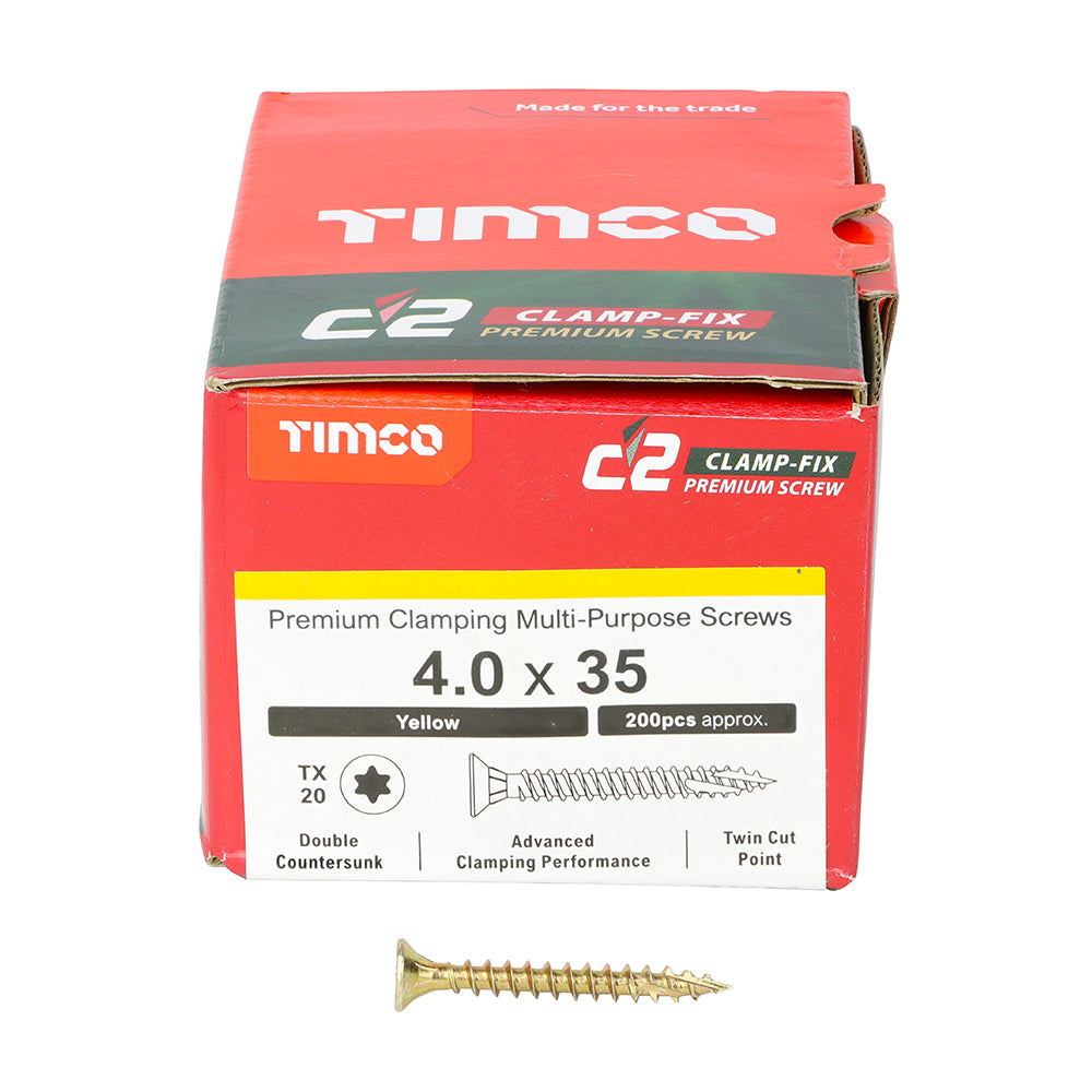C2 Clamp-Fix TX20 CSK ZYP - 4.0 x 35 | Box of 200