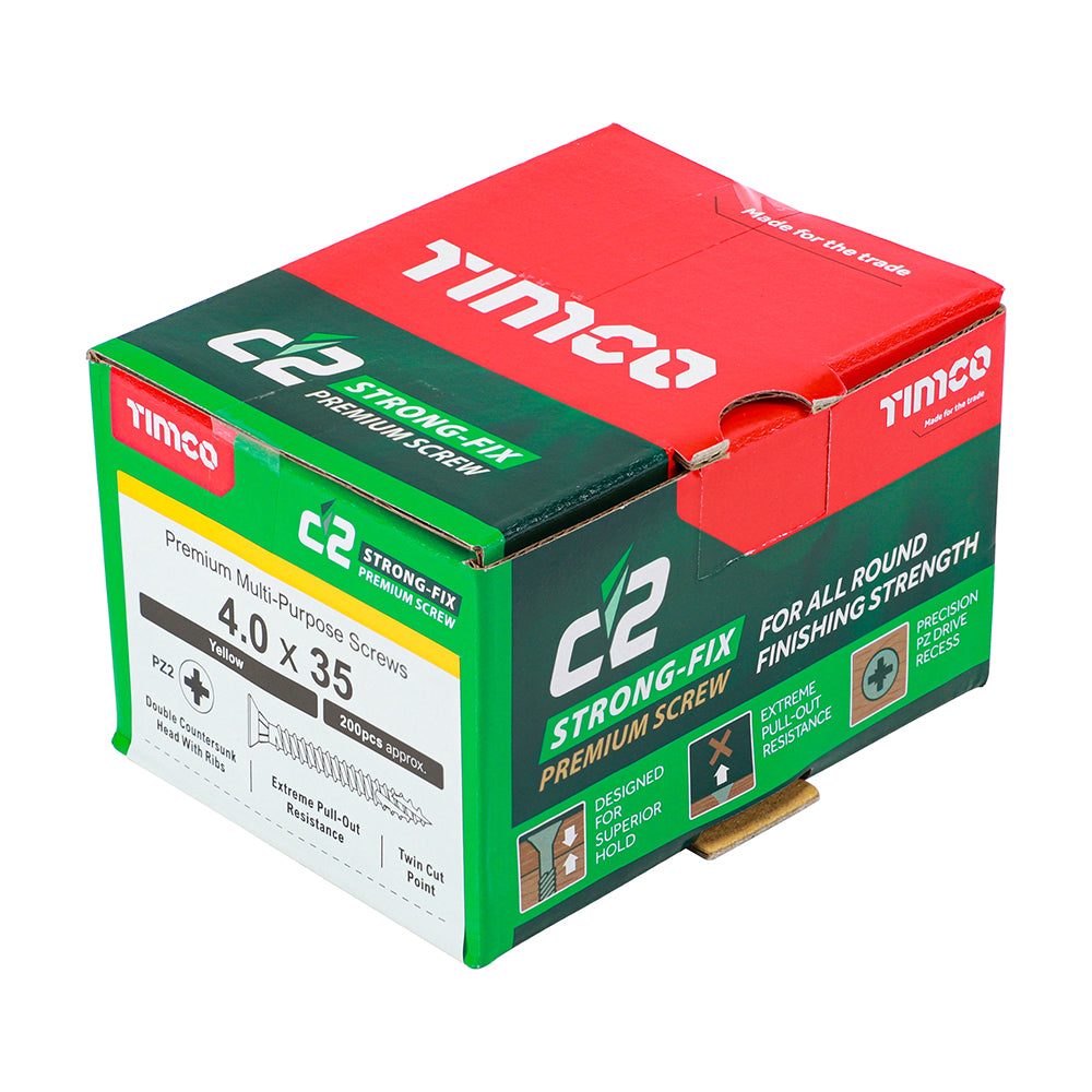 C2 Strong-Fix PZ2 CSK ZYP - 4.0 x 35 | Box of 200