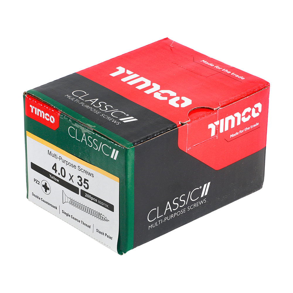 Classic Screw PZ2 CSK ZYP - 4.0 x 35 | Box of 200
