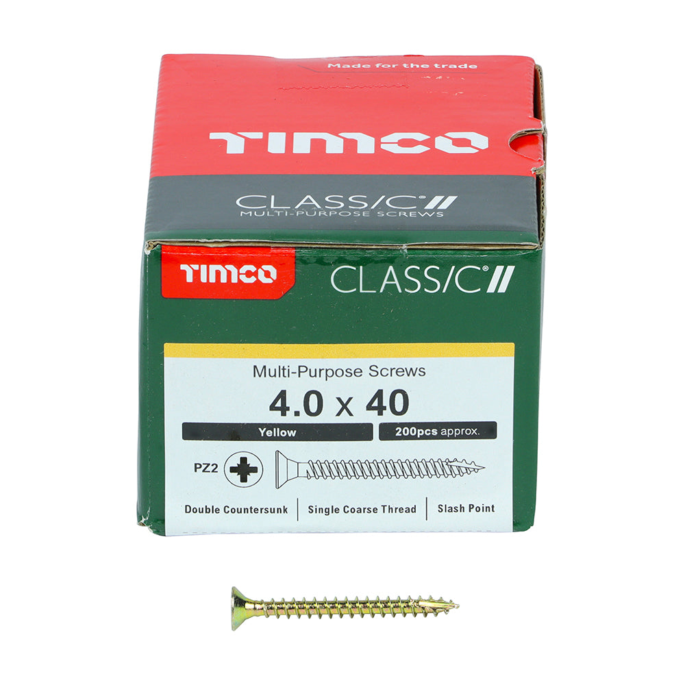 Classic Screw PZ2 CSK ZYP - 4.0 x 40 | Box of 200