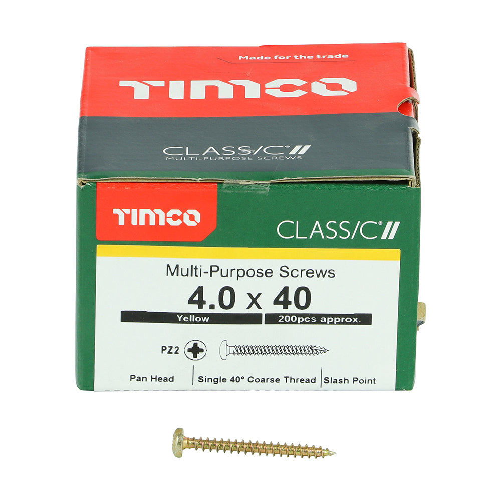 Classic Screw PZ2 PAN ZYP - 4.0 x 40 | Box of 200