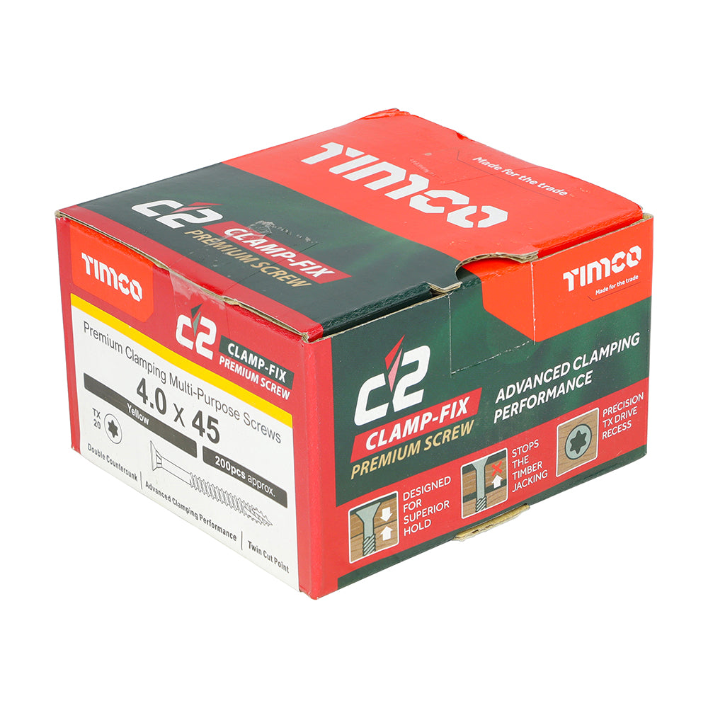 C2 Clamp-Fix TX20 CSK ZYP - 4.0 x 45 | Box of 200