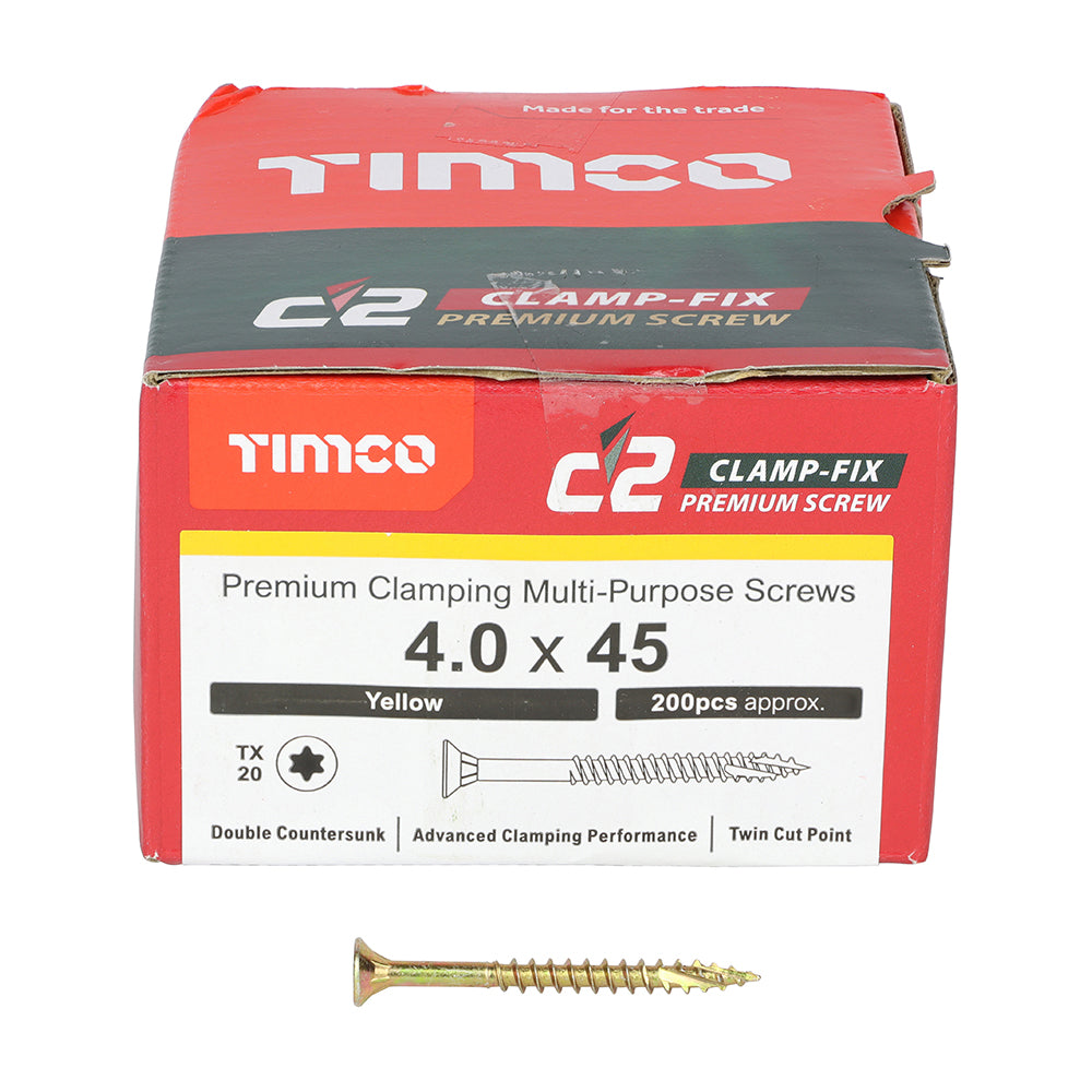C2 Clamp-Fix TX20 CSK ZYP - 4.0 x 45 | Box of 200