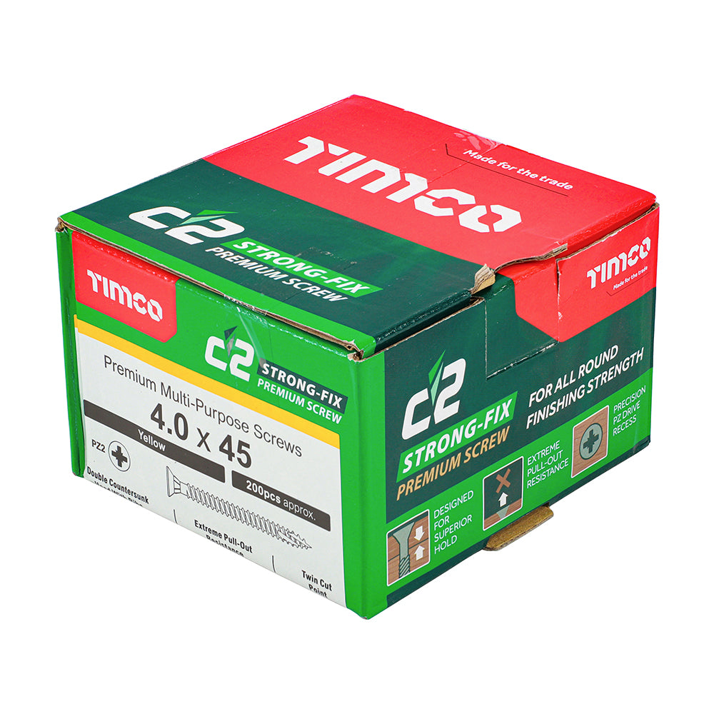 C2 Strong-Fix PZ2 CSK ZYP - 4.0 x 45 | Box of 200