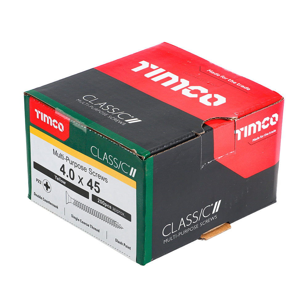 Classic Screw PZ2 CSK ZYP - 4.0 x 45 | Box of 200