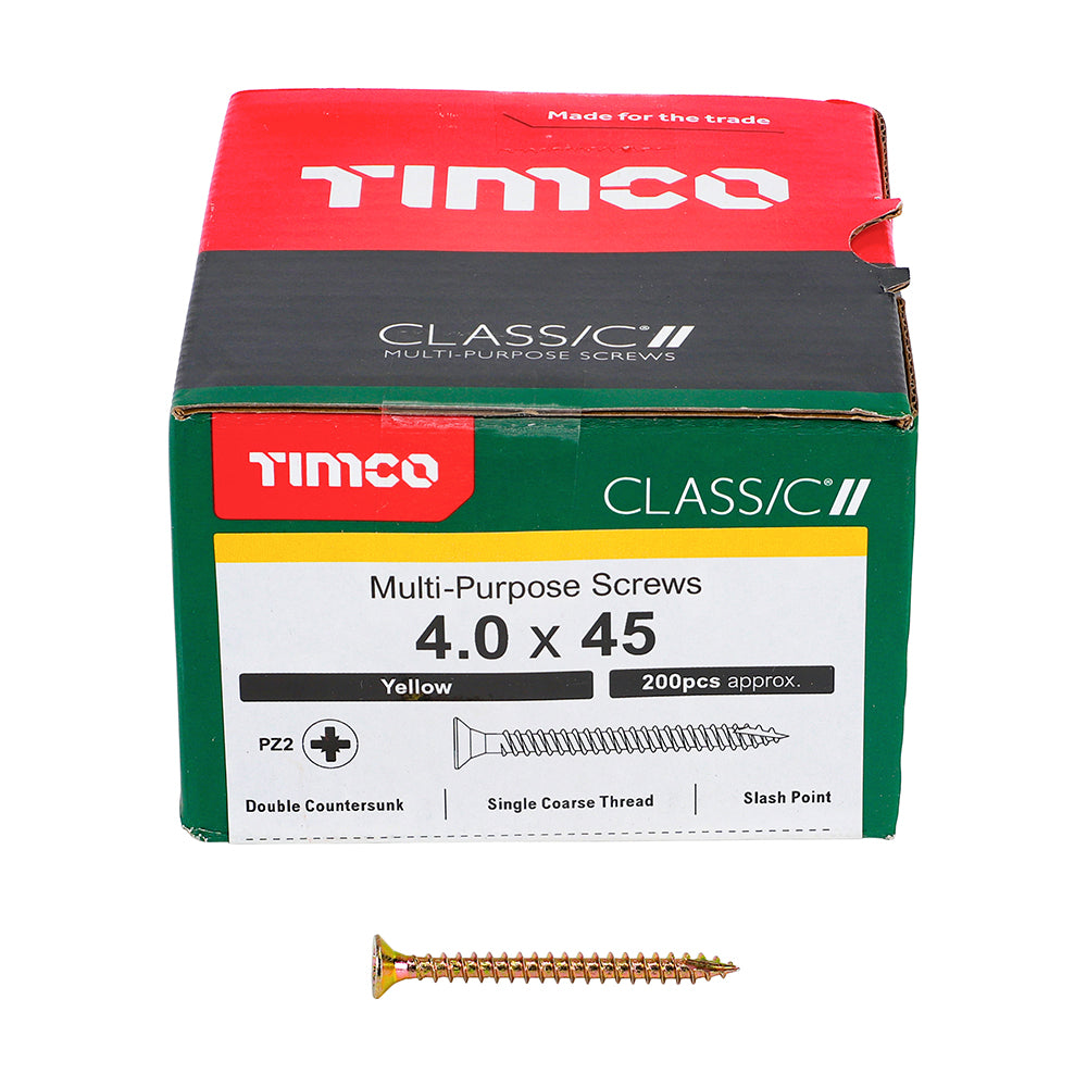 Classic Screw PZ2 CSK ZYP - 4.0 x 45 | Box of 200