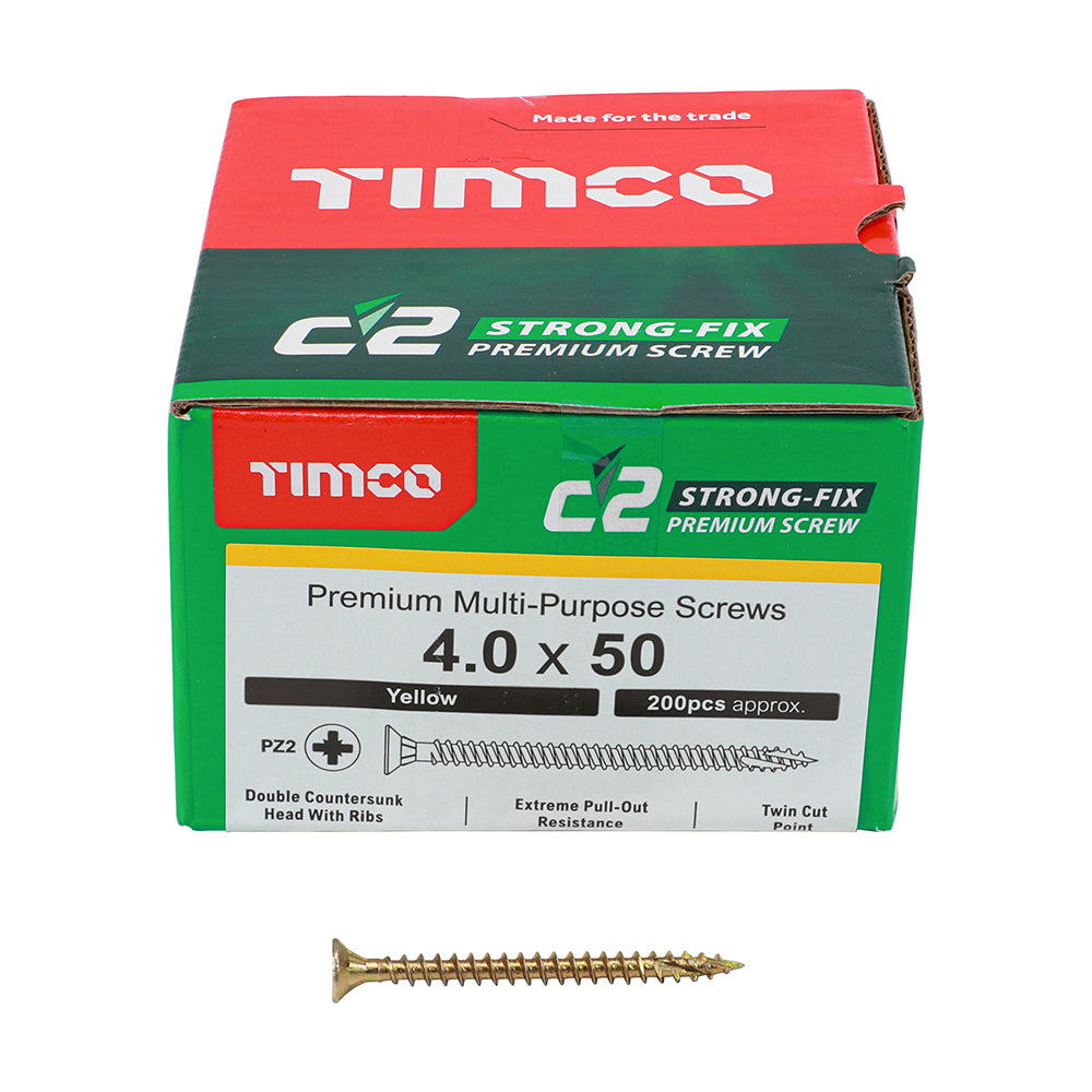 C2 Strong-Fix PZ2 CSK ZYP - 4.0 x 50 | Box of 200