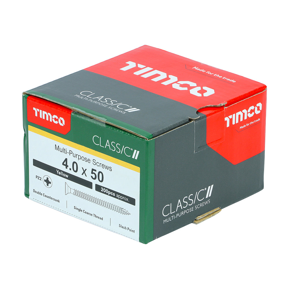 Classic Screw PZ2 CSK ZYP - 4.0 x 50 | Box of 200
