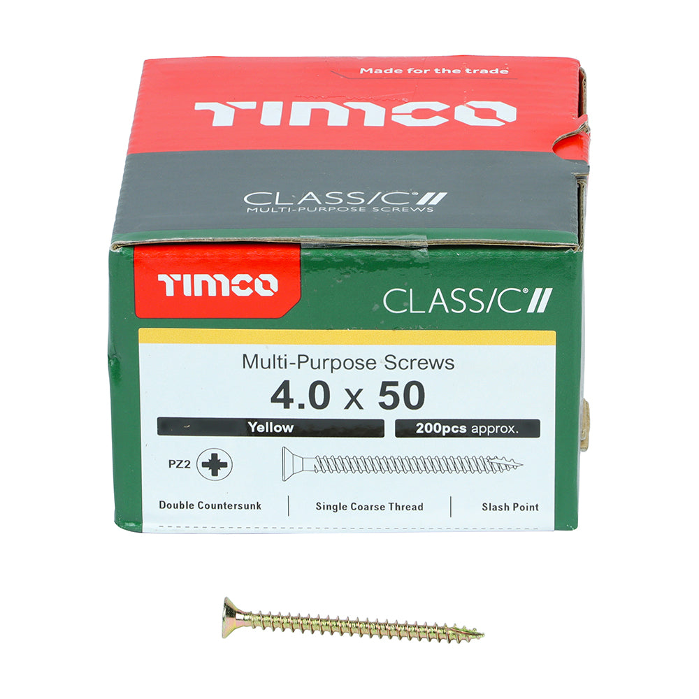 Classic Screw PZ2 CSK ZYP - 4.0 x 50 | Box of 200