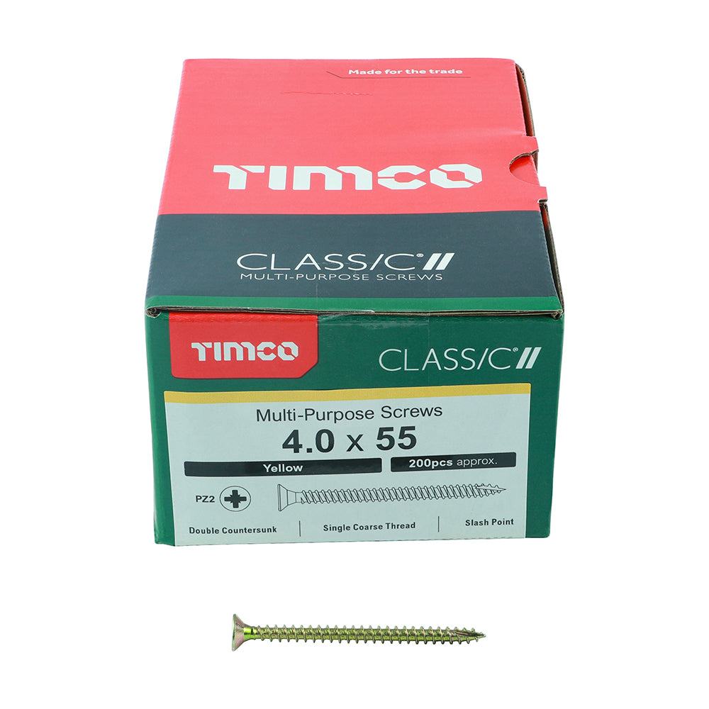 Classic Screw PZ2 CSK ZYP - 4.0 x 55 | Box of 200
