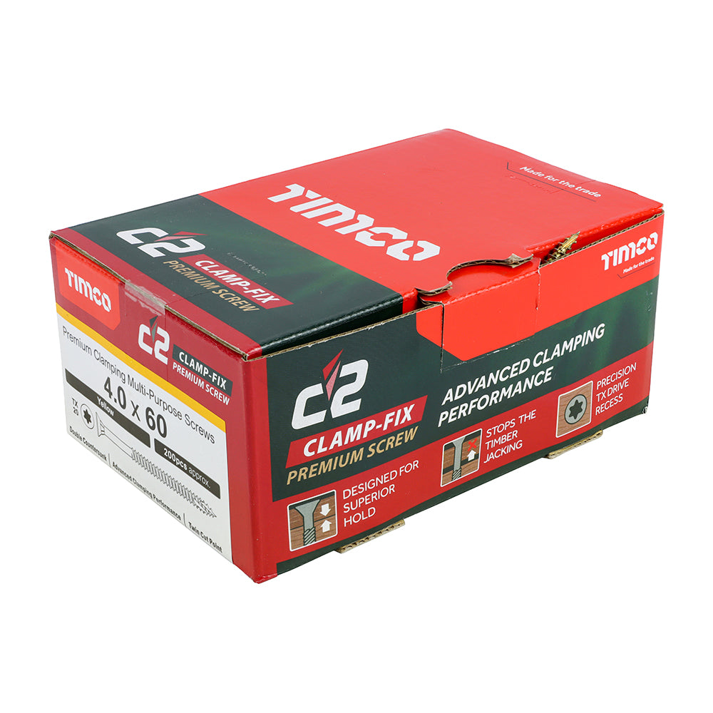 C2 Clamp-Fix TX20 CSK ZYP - 4.0 x 60 | Box of 200