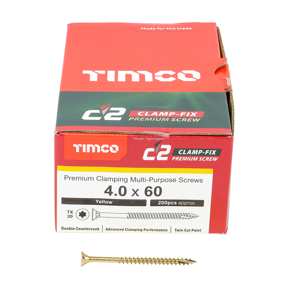 C2 Clamp-Fix TX20 CSK ZYP - 4.0 x 60 | Box of 200