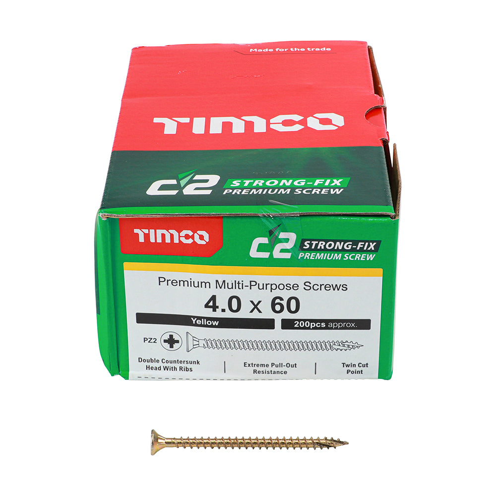 C2 Strong-Fix PZ2 CSK ZYP - 4.0 x 60 | Box of 200