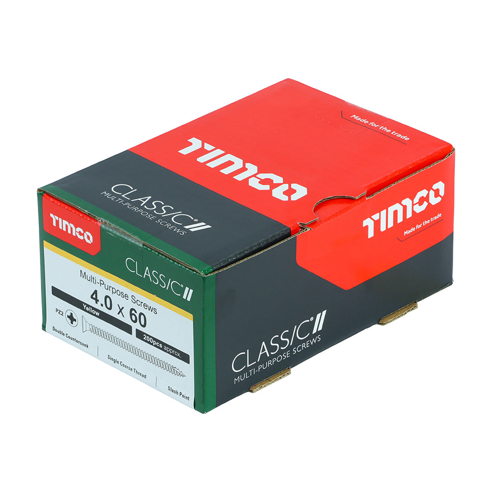 Classic Screw PZ2 CSK ZYP - 4.0 x 60 | Box of 200