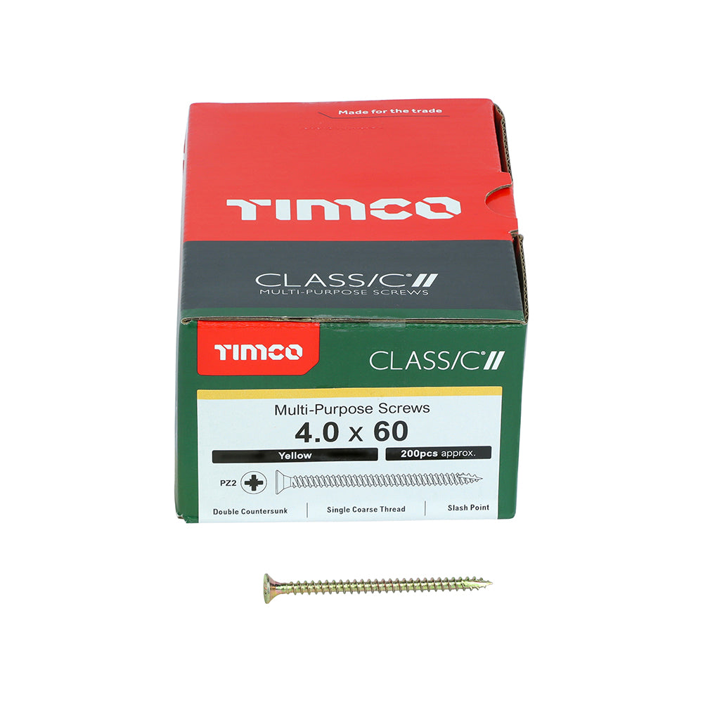 Classic Screw PZ2 CSK ZYP - 4.0 x 60 | Box of 200