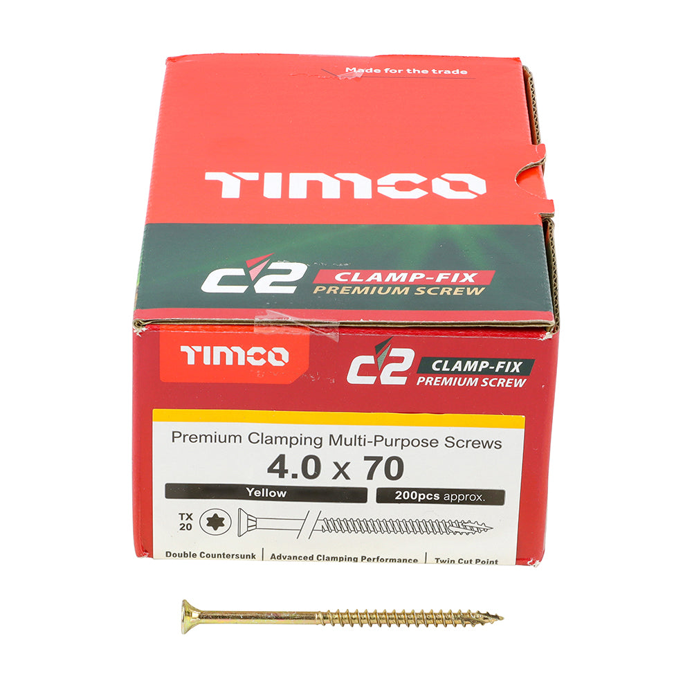 C2 Clamp-Fix TX20 CSK ZYP - 4.0 x 70 | Box of 200