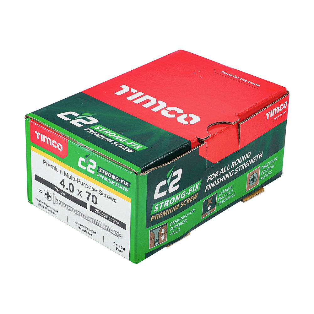 C2 Strong-Fix PZ2 CSK ZYP - 4.0 x 70 | Box of 200