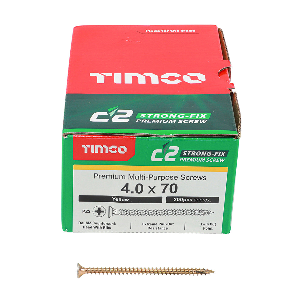 C2 Strong-Fix PZ2 CSK ZYP - 4.0 x 70 | Box of 200