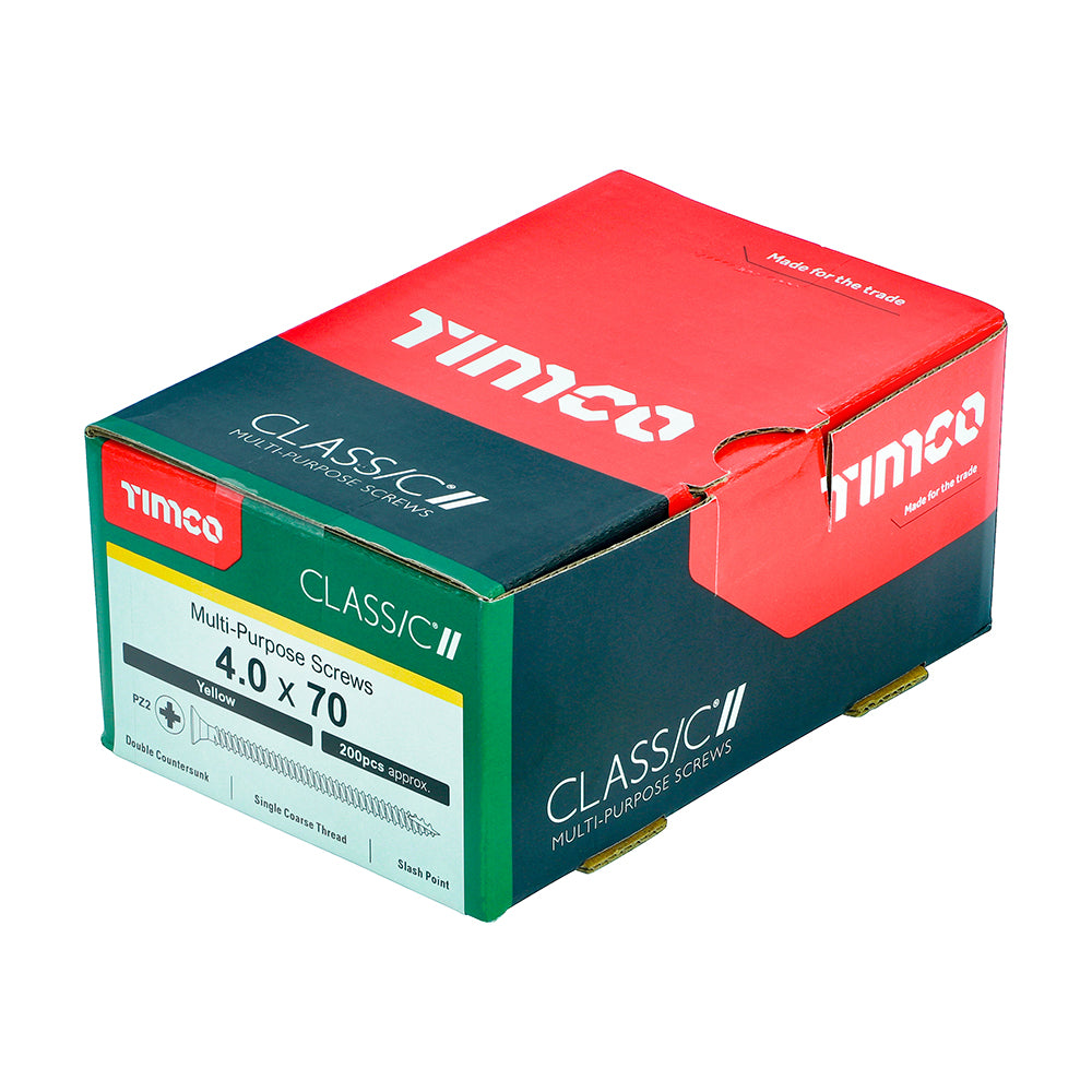 Classic Screw PZ2 CSK ZYP - 4.0 x 70 | Box of 200