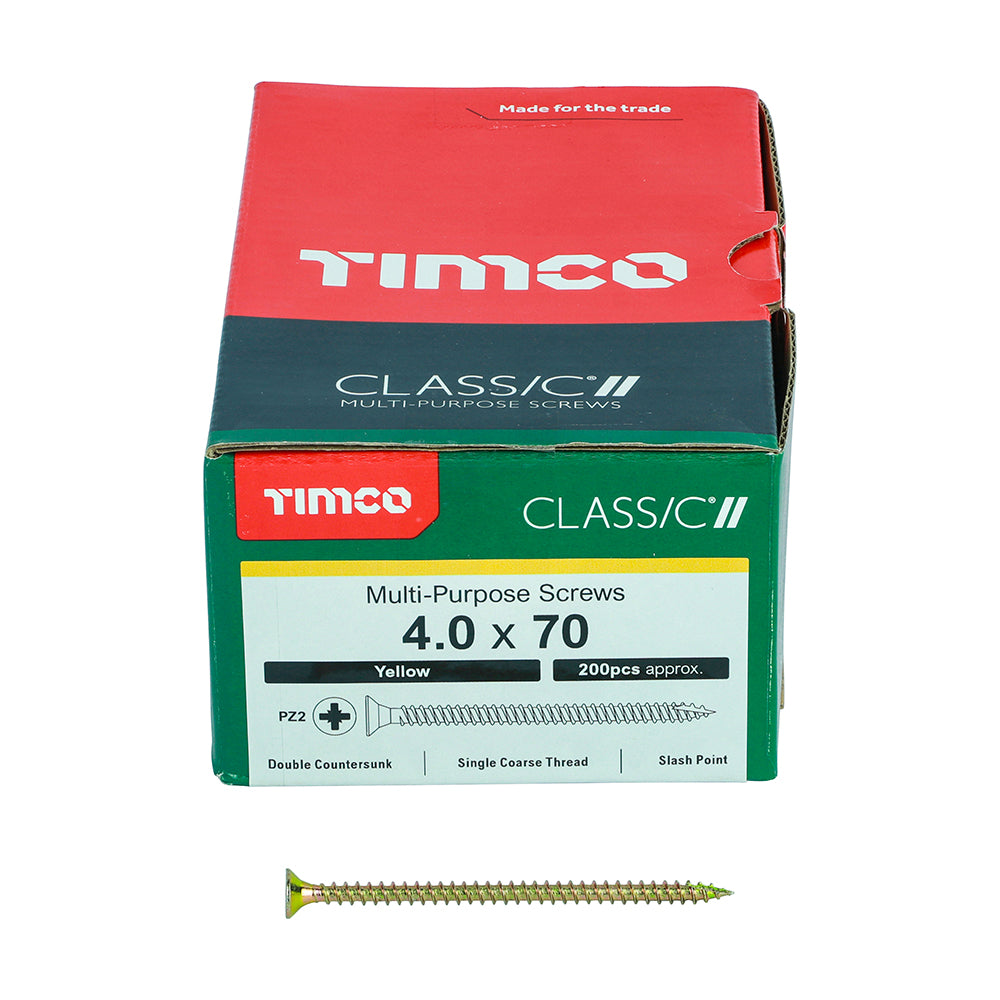 Classic Screw PZ2 CSK ZYP - 4.0 x 70 | Box of 200