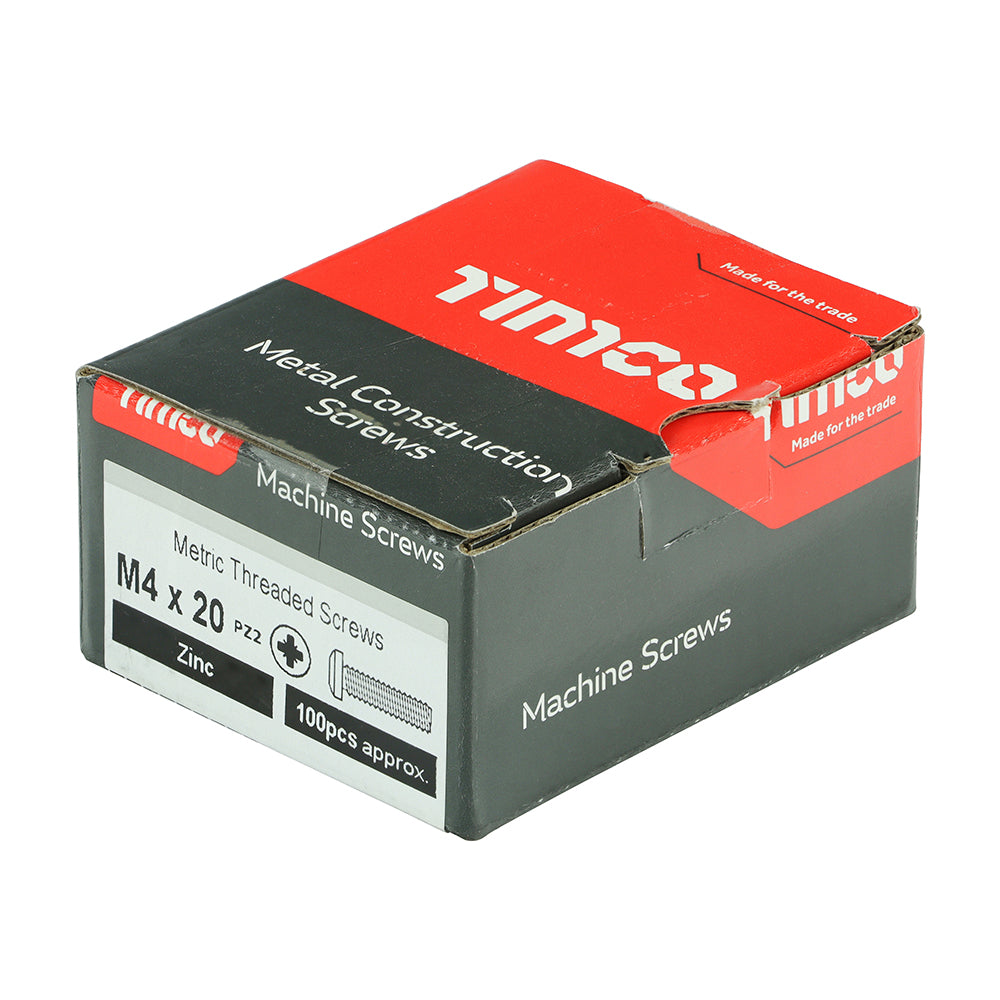 Machine Screw PZ2 PAN Zinc - M4 x 20 | Box of 100