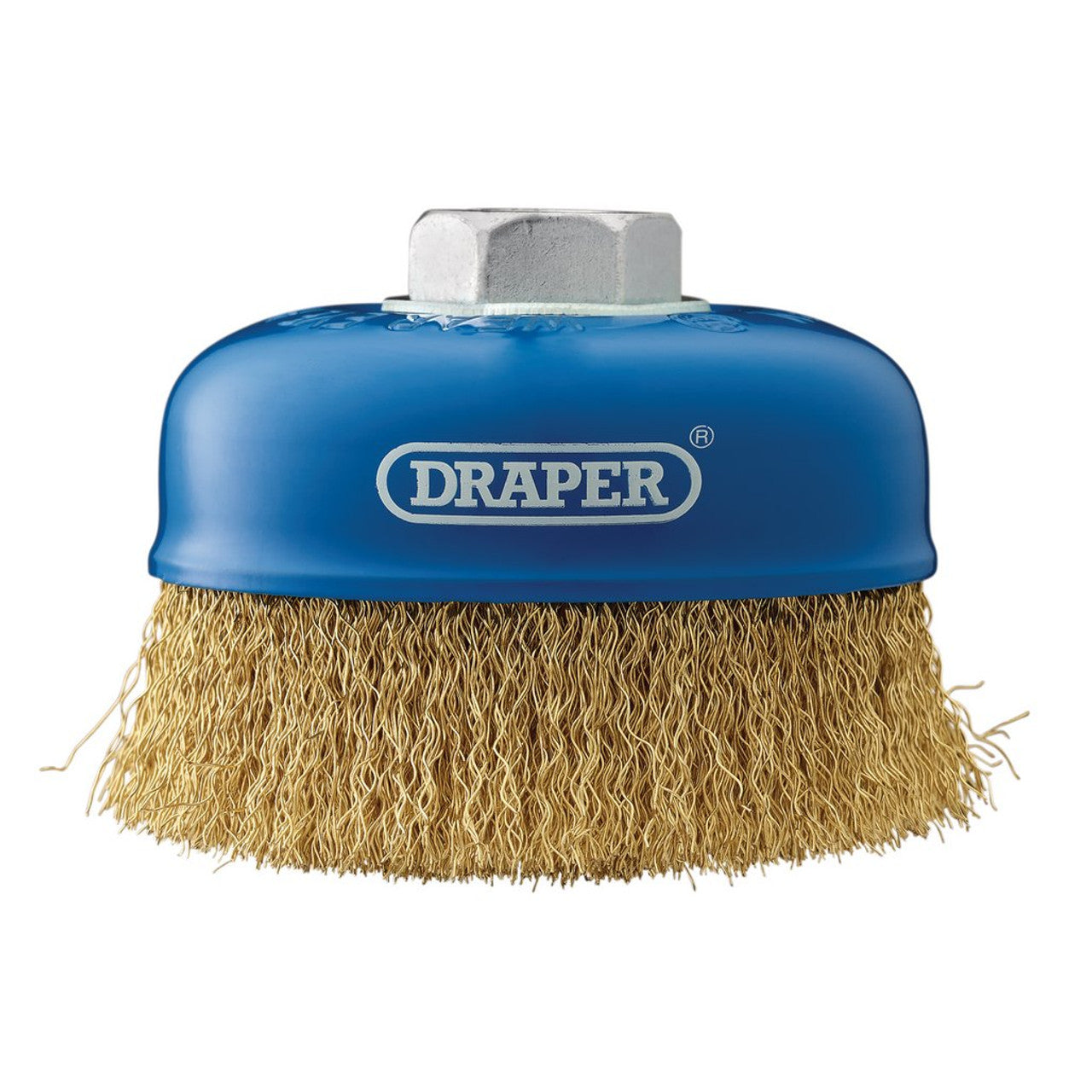 Draper Brassed Steel Crimped Wire Cup Brush, 100mm, M14 Draper Tools