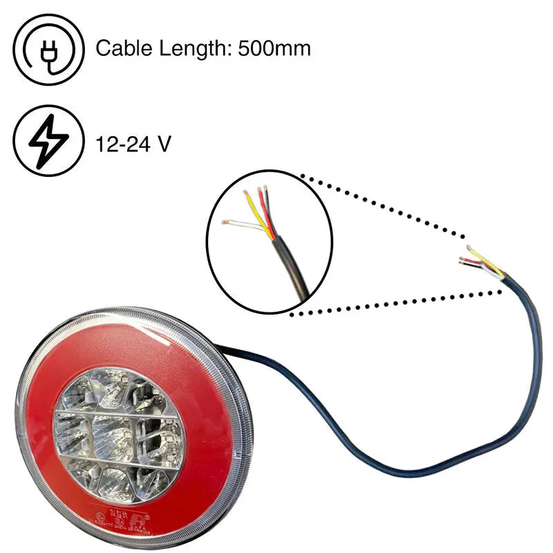 Lamp Rear Trailer LED Hamburger 12-24V GLO TRAC