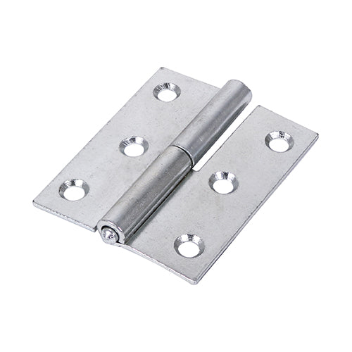 Lift Off Hinge RIGHT ZINC - 75 x 62 | Plain Bag of 2