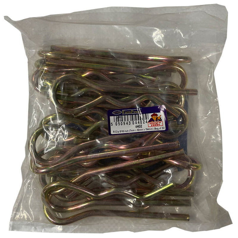 R Clip 5/16 inch (7mm x 32mm x 154mm) (Bag of 20) Gwaza