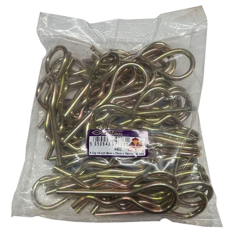 R Clip 1/4 inch (6mm x 32mm x 154mm) (Bag of 50) Gwaza