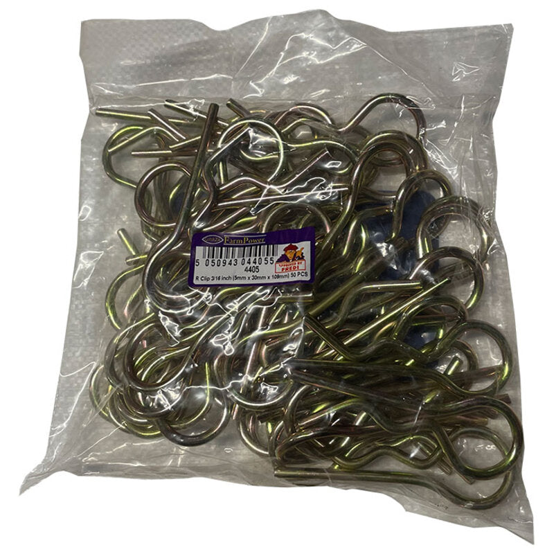 R Clip 3/16 inch (5mm x 30mm x 109mm) (Bag of 50) Gwaza