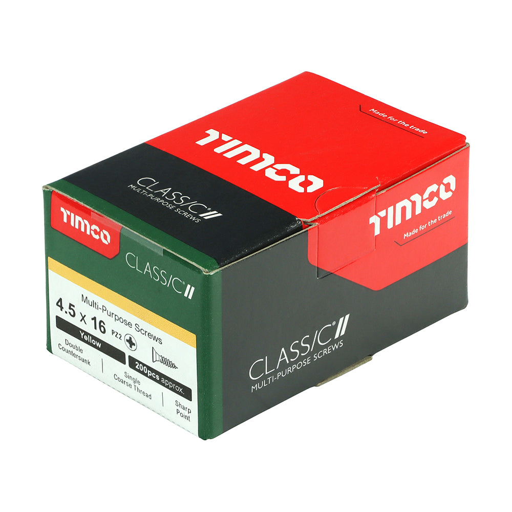 Classic Screw PZ2 CSK ZYP - 4.5 x 16 | Box of 200