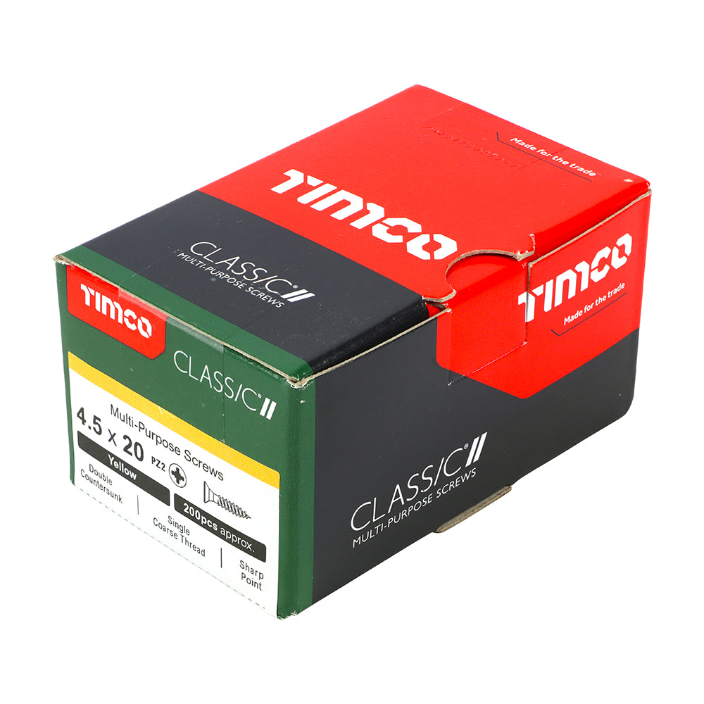 Classic Screw PZ2 CSK ZYP - 4.5 x 20 | Box of 200
