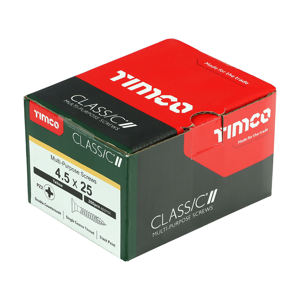 Classic Screw PZ2 CSK ZYP - 4.5 x 25 | Box of 200