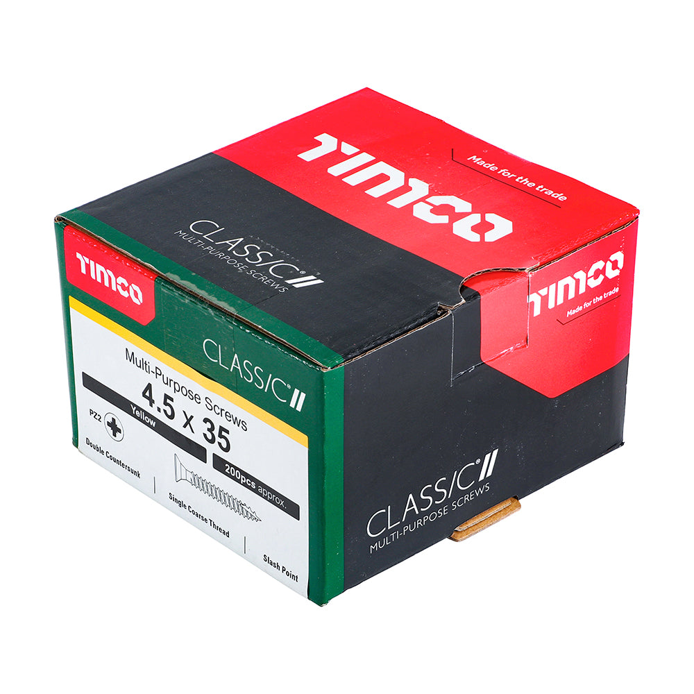Classic Screw PZ2 CSK ZYP - 4.5 x 35 | Box of 200