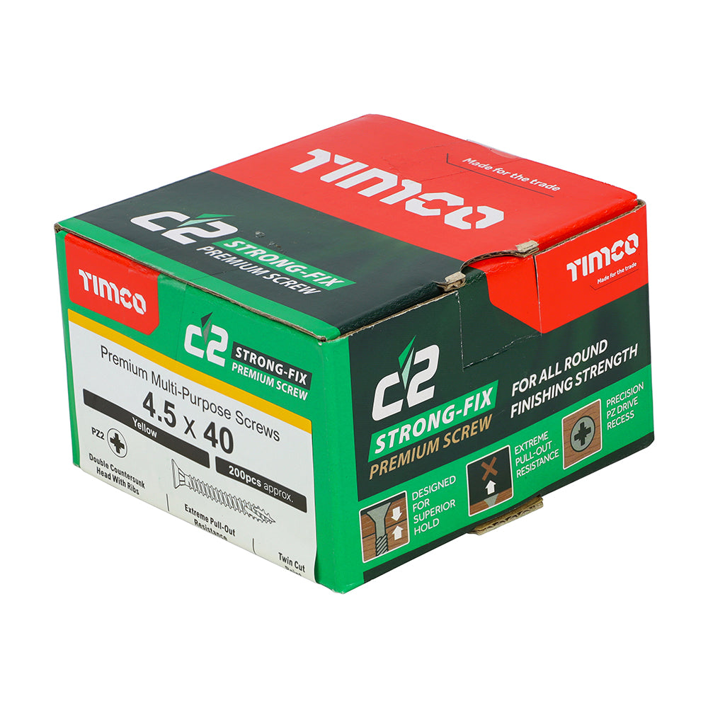 C2 Strong-Fix PZ2 CSK ZYP - 4.5 x 40 | Box of 200