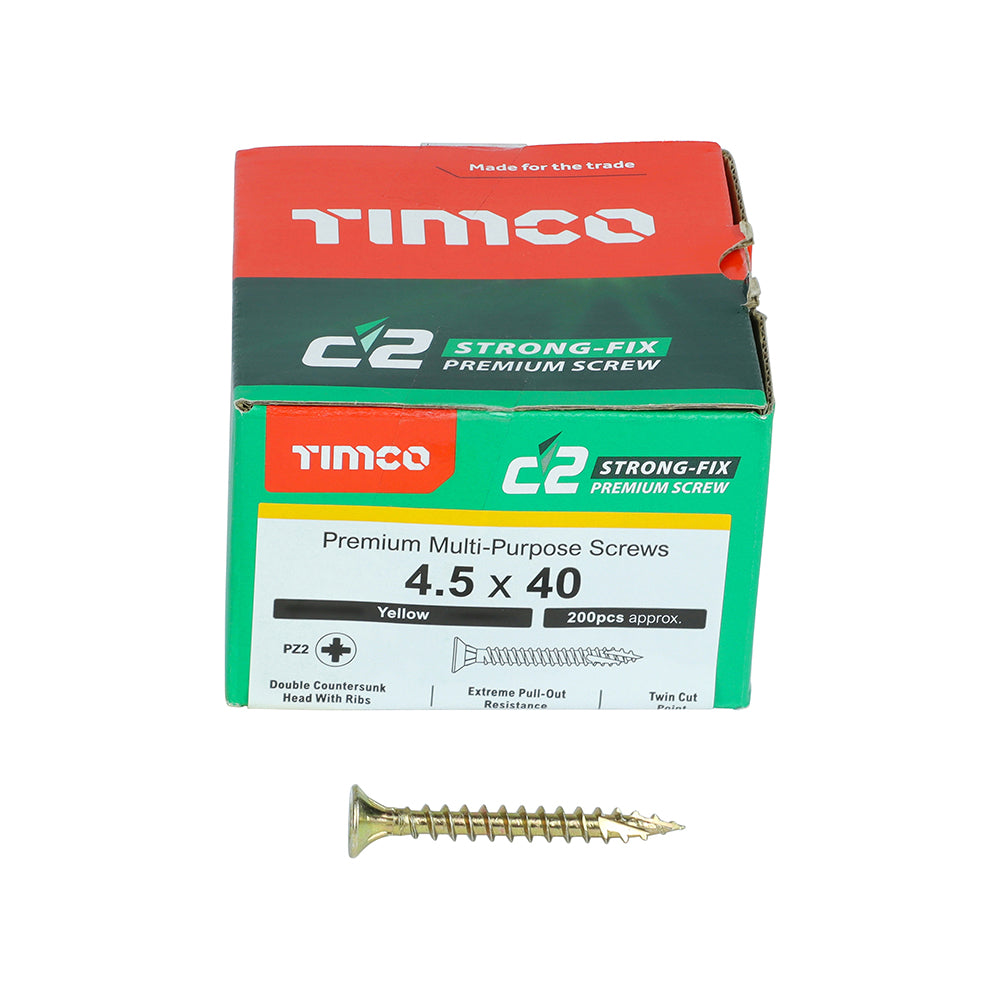 C2 Strong-Fix PZ2 CSK ZYP - 4.5 x 40 | Box of 200