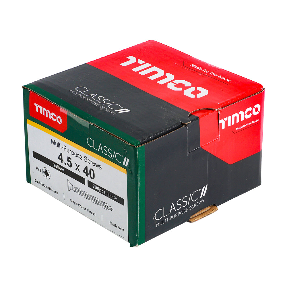 Classic Screw PZ2 CSK ZYP - 4.5 x 40 | Box of 200